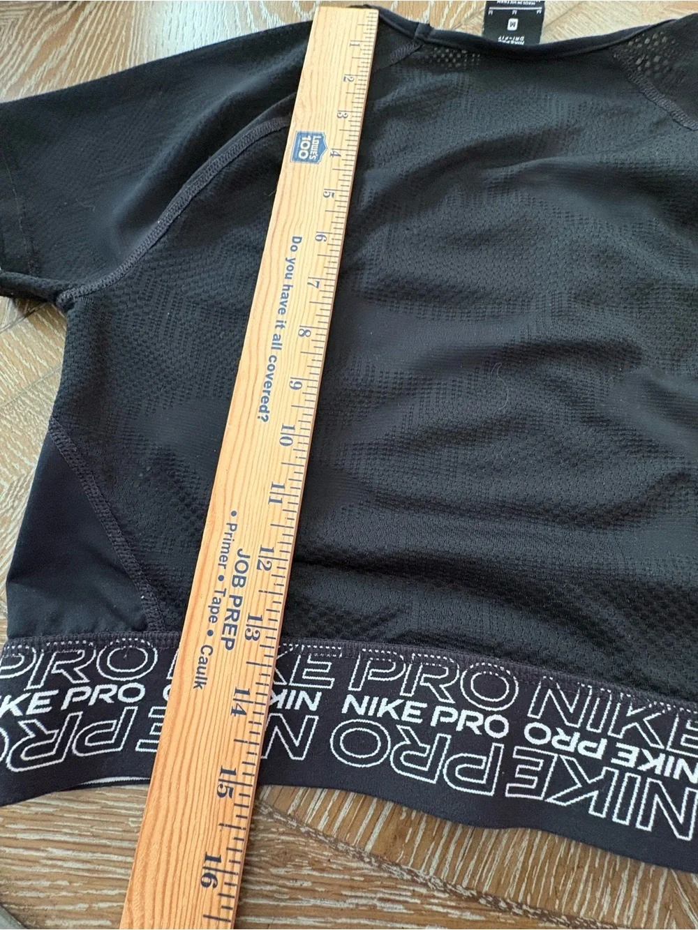 Nike Black Crop Performance Tee with White Swoosh A101